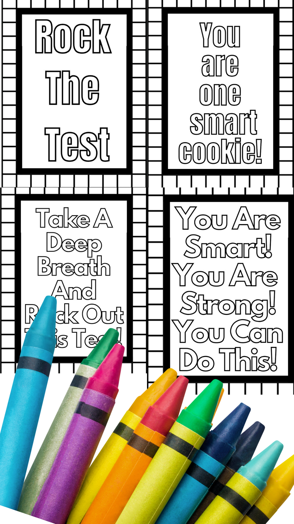 Motivational Testing Coloring Sheets