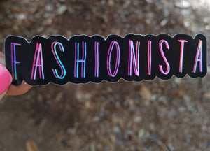 Holographic "Fashionista" Sticker